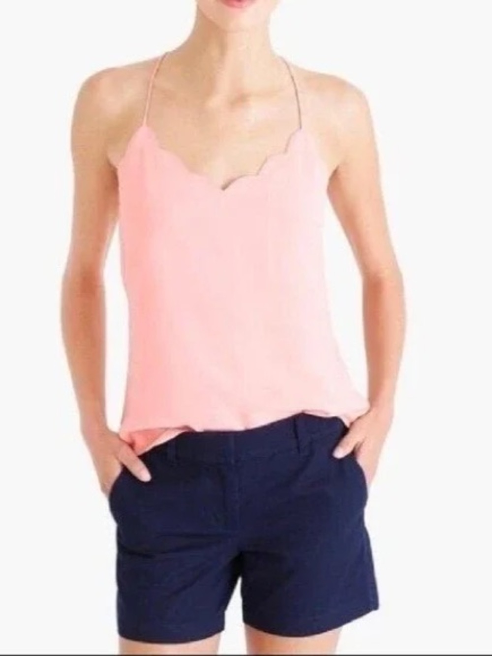 J. Crew Pink Scallop Camisole Tank Size XS